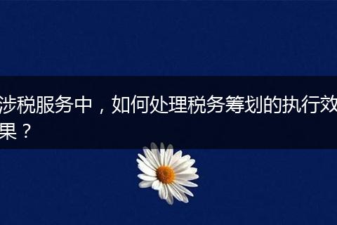 涉税服务中，如何处理税务筹划的执行效果？