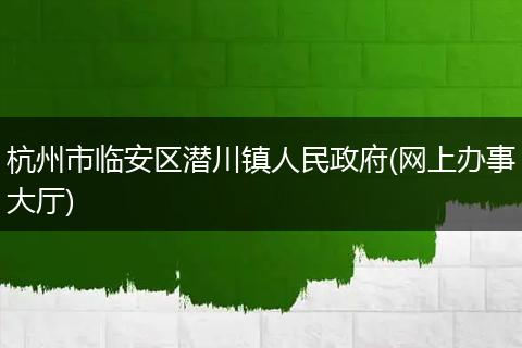 杭州市临安区潜川镇人民政府(网上办事大厅)