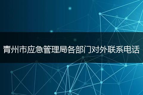 青州市应急管理局各部门对外联系电话