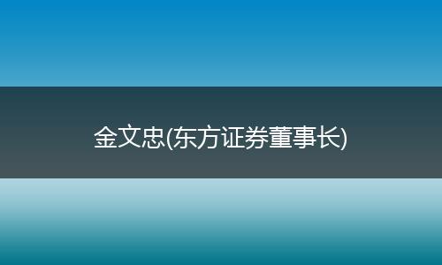 金文忠(东方证券董事长)
