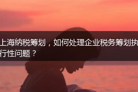 上海纳税筹划，如何处理企业税务筹划执行性问题？
