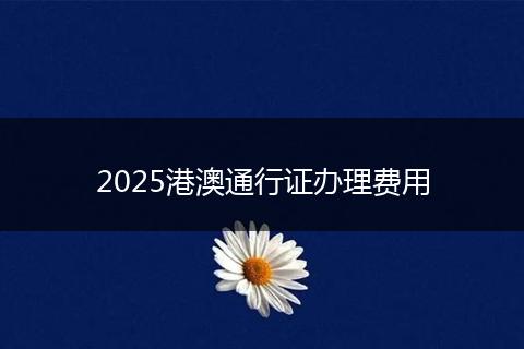 2025港澳通行证办理费用