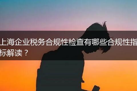 上海企业税务合规性检查有哪些合规性指标解读？