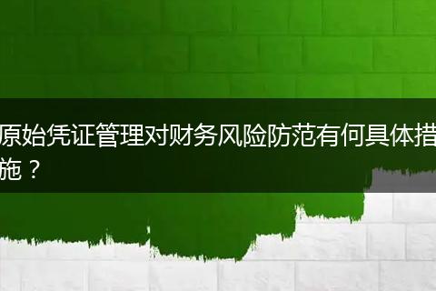 原始凭证管理对财务风险防范有何具体措施？