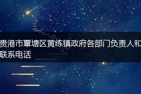 贵港市覃塘区黄练镇政府各部门负责人和联系电话