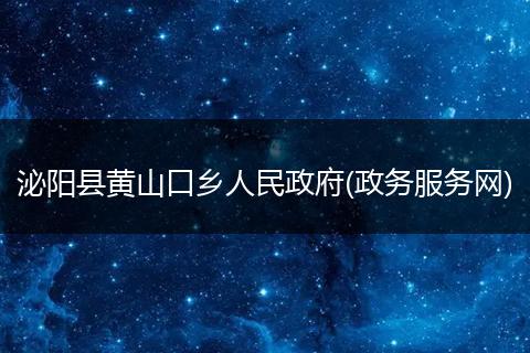 泌阳县黄山口乡人民政府(政务服务网)