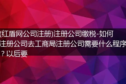 (红盾网公司注册)注册公司缴税-如何注册公司去工商局注册公司需要什么程序？以后要