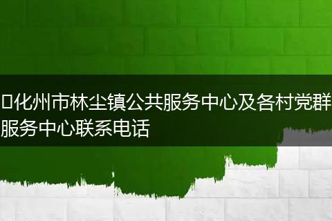 ​化州市林尘镇公共服务中心及各村党群服务中心联系电话