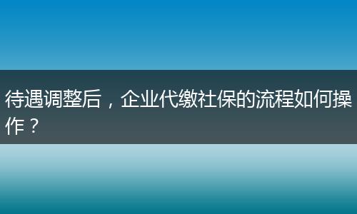 待遇调整后，企业代缴社保的流程如何操作？