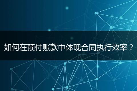如何在预付账款中体现合同执行效率？