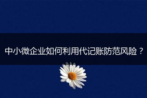 中小微企业如何利用代记账防范风险？