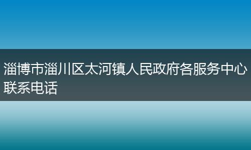 淄博市淄川区太河镇人民政府各服务中心联系电话