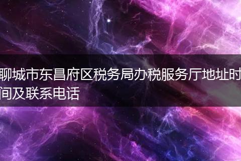 聊城市东昌府区税务局办税服务厅地址时间及联系电话