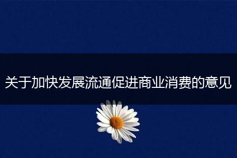 关于加快发展流通促进商业消费的意见