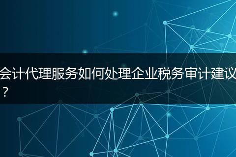会计代理服务如何处理企业税务审计建议？