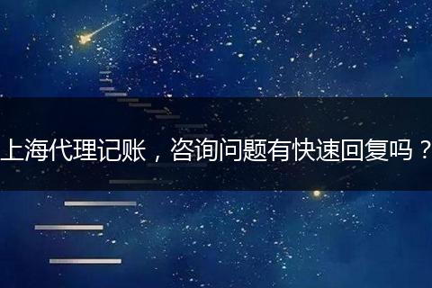 上海代理记账，咨询问题有快速回复吗？