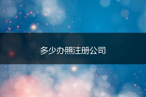 多少办照注册公司