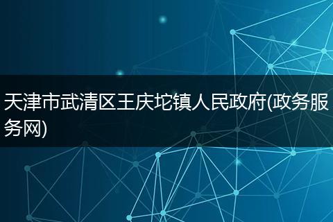 天津市武清区王庆坨镇人民政府(政务服务网)