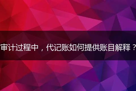 审计过程中，代记账如何提供账目解释？