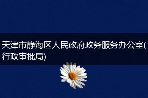 天津市静海区人民政府政务服务办公室(行政审批局)