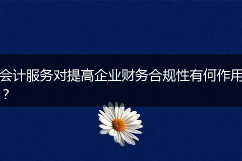 会计服务对提高企业财务合规性有何作用？