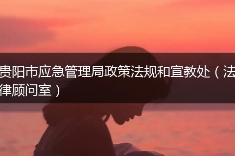 贵阳市应急管理局政策法规和宣教处（法律顾问室）