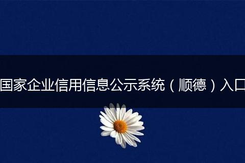 国家企业信用信息公示系统(顺德)入口
