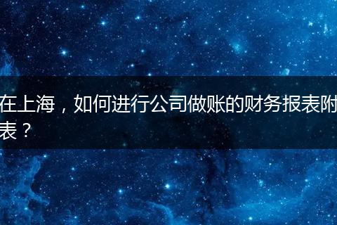 在上海，如何进行公司做账的财务报表附表？