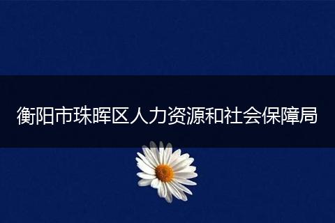 衡阳市珠晖区人力资源和社会保障局