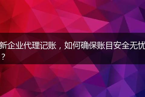 新企业代理记账，如何确保账目安全无忧？