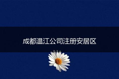 成都温江公司注册安居区