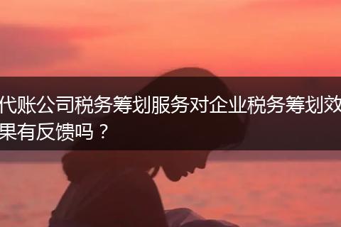 代账公司税务筹划服务对企业税务筹划效果有反馈吗？