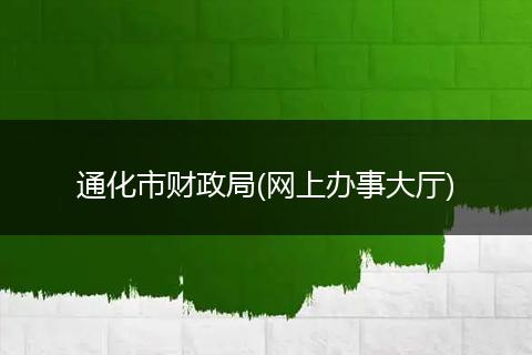 通化市财政局(网上办事大厅)