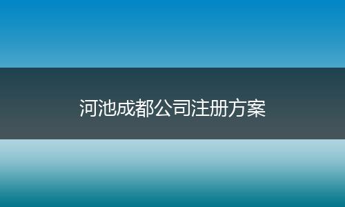 河池成都公司注册方案