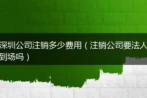 深圳公司注销多少费用（注销公司要法人到场吗）