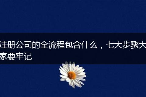 注册公司的全流程包含什么，七大步骤大家要牢记