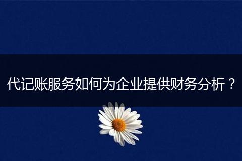 代记账服务如何为企业提供财务分析？