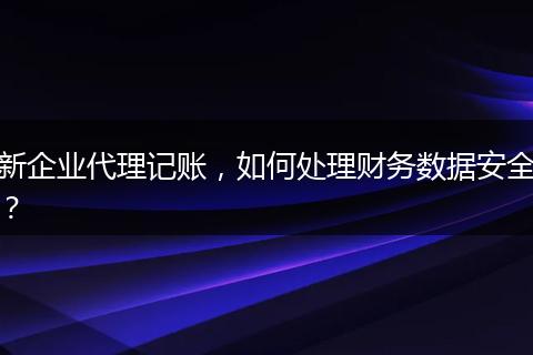 新企业代理记账，如何处理财务数据安全？