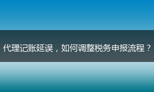 代理记账延误，如何调整税务申报流程？