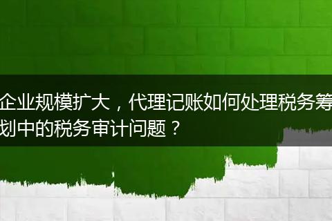 企业规模扩大，代理记账如何处理税务筹划中的税务审计问题？
