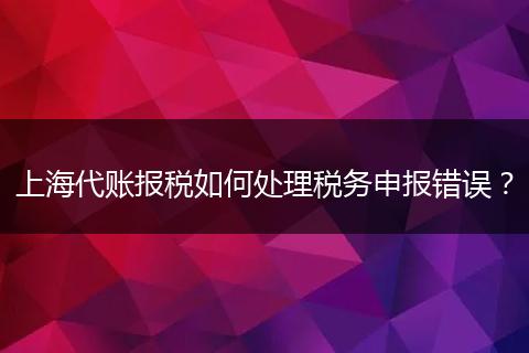上海代账报税如何处理税务申报错误？