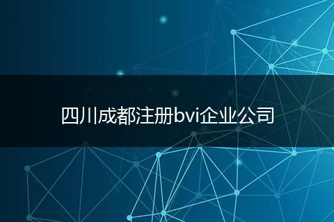 四川成都注册bvi企业公司