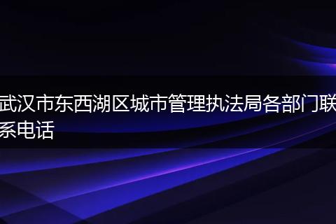 武汉市东西湖区城市管理执法局各部门联系电话
