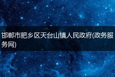 邯郸市肥乡区天台山镇人民政府(政务服务网)