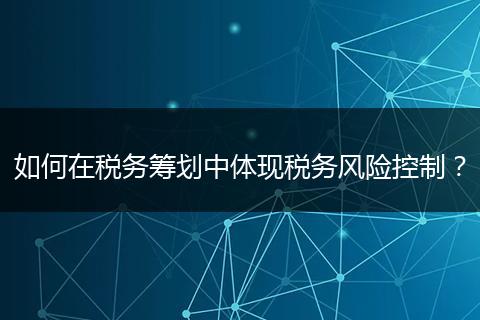如何在税务筹划中体现税务风险控制？
