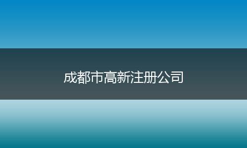 成都市高新注册公司