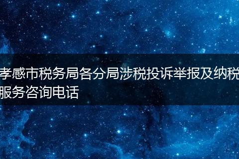 孝感市税务局各分局涉税投诉举报及纳税服务咨询电话