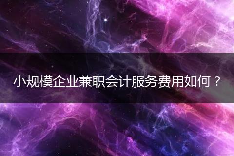 小规模企业兼职会计服务费用如何？