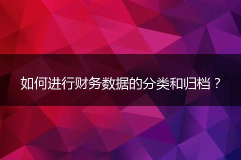 如何进行财务数据的分类和归档？