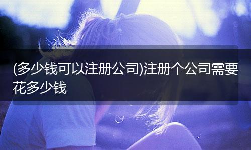 (多少钱可以注册公司)注册个公司需要花多少钱